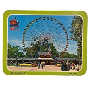 Cedar Point Amusement Land Giant Ferris Wheel Vintage Postcard Sandusky Ohio